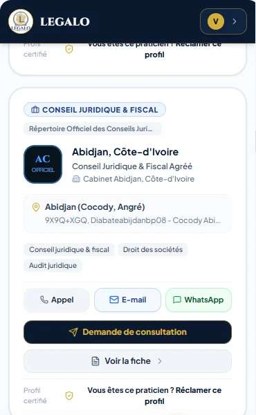 Annuaire des professionnels du droit
